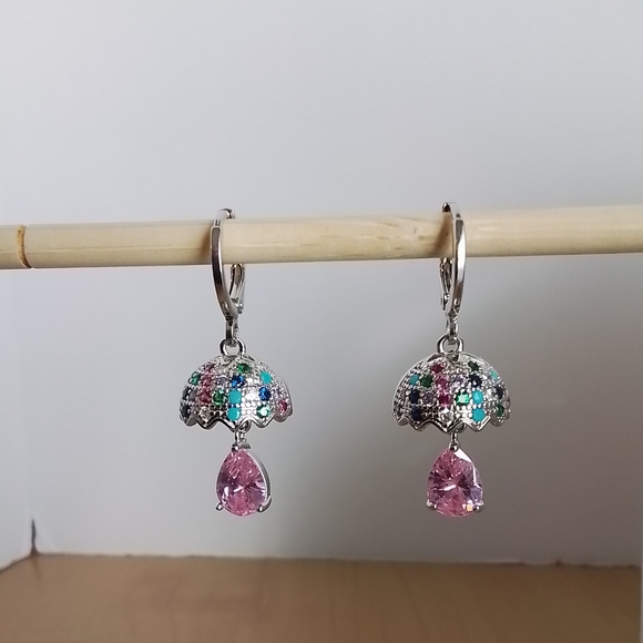Pretty Bird Jewelry Jewelry - Pretty Bird Silver and Pink Gemstone Earrings